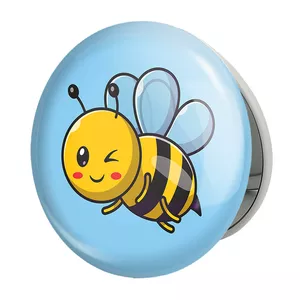 آینه جیبی خندالو طرح حیوانات بامزه زنبور مدل تاشو کد 25409 