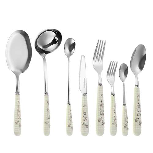  سرویس قاشق و چنگال 38 پارچه هپی فامیلی مدل دسته سرامیکی