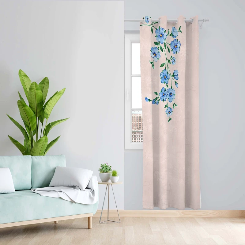 پرده طرح گل مدل مخمل پانچی کد 5426L z سایز 140x200 سانتی متر