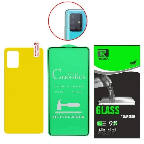محافظ صفحه نمایش وپشت گوشی روبیکس مدل CR-A71مناسب برای گوشی موبایل سامسونگ Galaxy A71 به همراه محافظ لنز دوربین