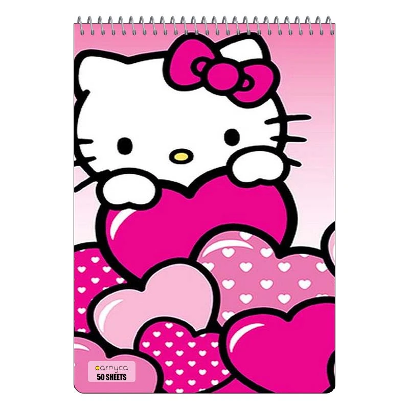 دفتر نقاشی 50 برگ سیمی کارنیکا طرح هلو کیتی hello kitty کد 91701