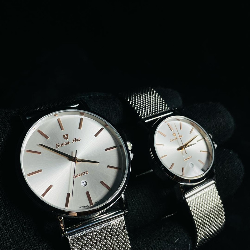 ست ساعت مچی عقربه‌ای  زنانه و مردانه سوئیس آرت مدل 620060/61-01