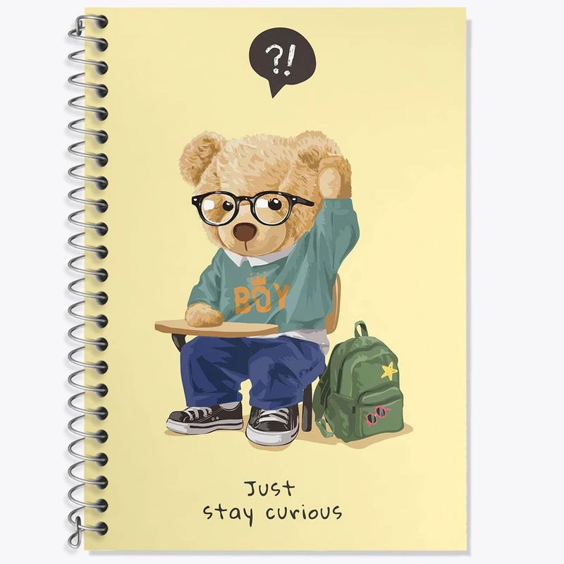 دفتر زبان 50 برگ خندالو مدل سه خط طرح تدی Teddy کد 26146