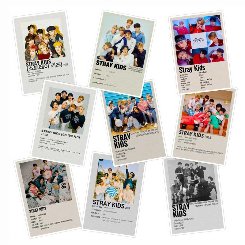استیکر لپ تاپ ماسا دیزاین طرح Stray Kids کد COLS88 مجموعه 9 عددی