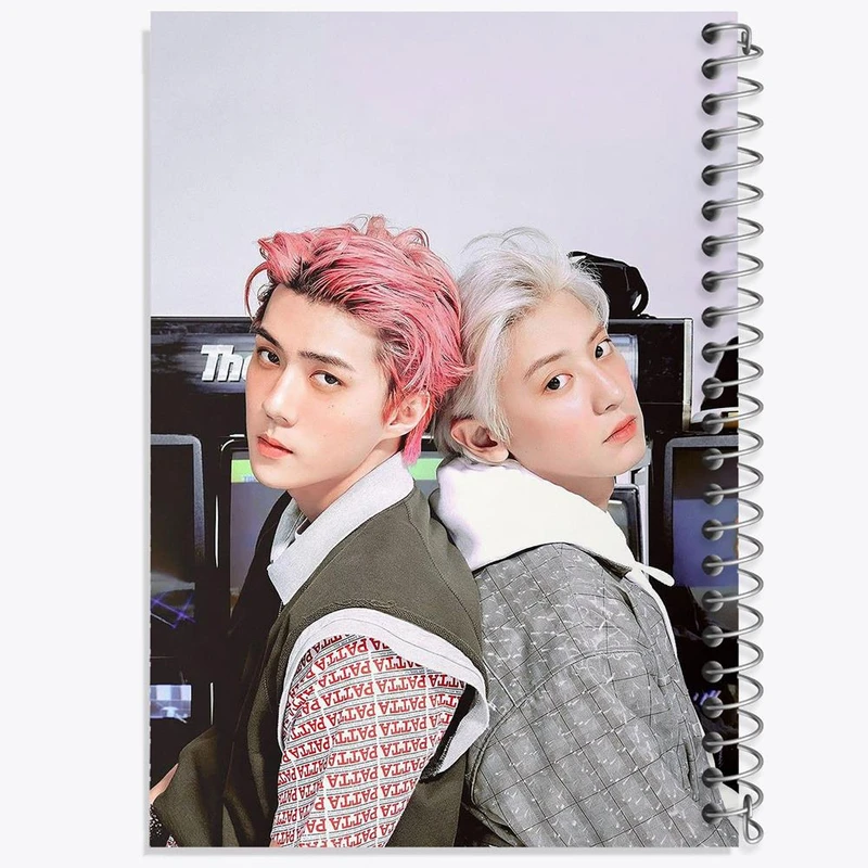 دفتر مشق 100 برگ خندالو طرح چانیول و سهون گروه اکسو EXO کد 16863