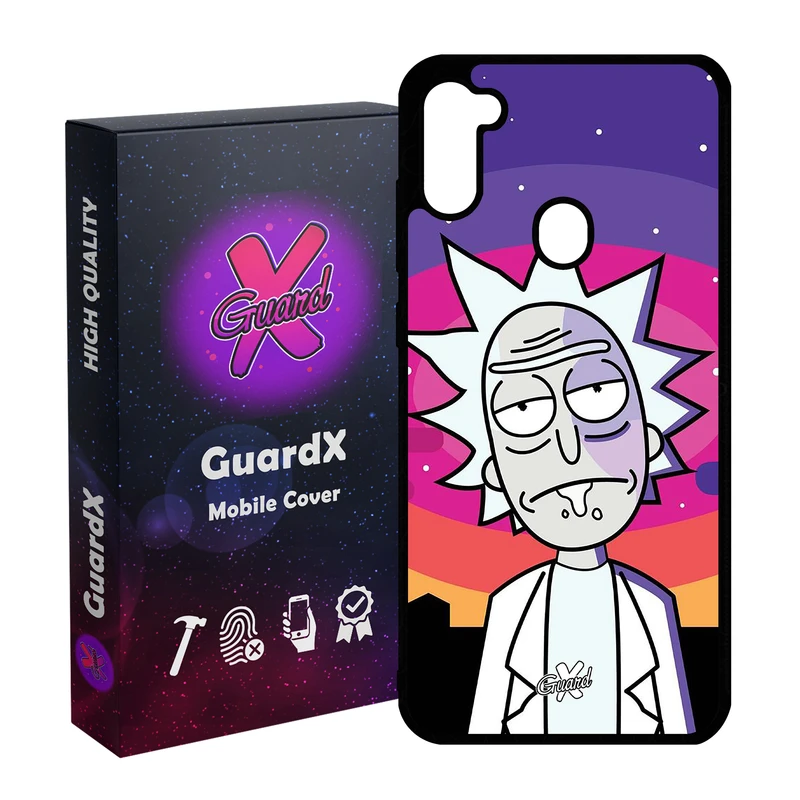 کاور گارد ایکس طرح Rick and Morty مدل Glass10099 مناسب برای گوشی موبایل سامسونگ Galaxy A11 / M11