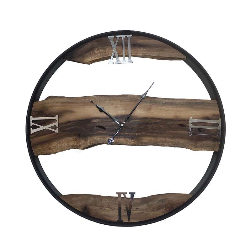  ساعت دیواری چوبی مدل روستیک کد 0603