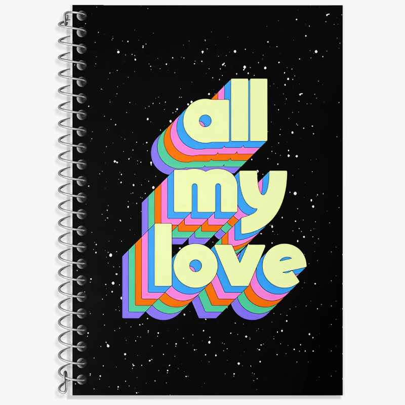 دفتر زبان 50 برگ خندالو مدل دو خط طرح All My Love کد F6392