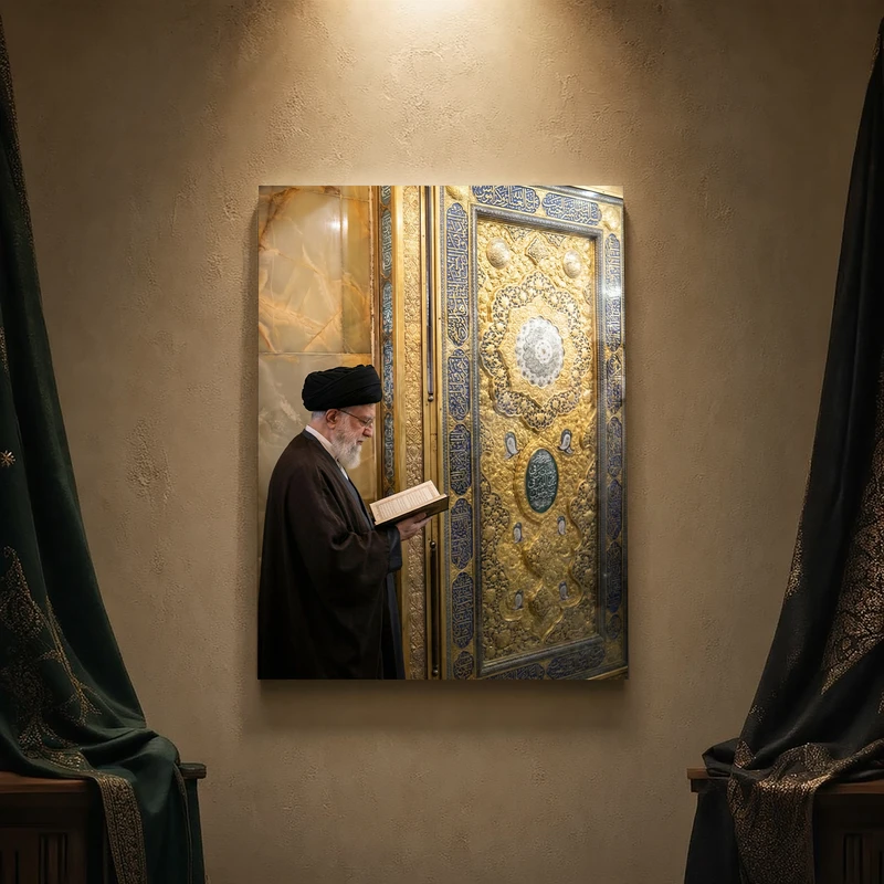 تابلو شاسی مدل مذهبی طرح رهبر شهید امام خامنه‌ای کد 264SM