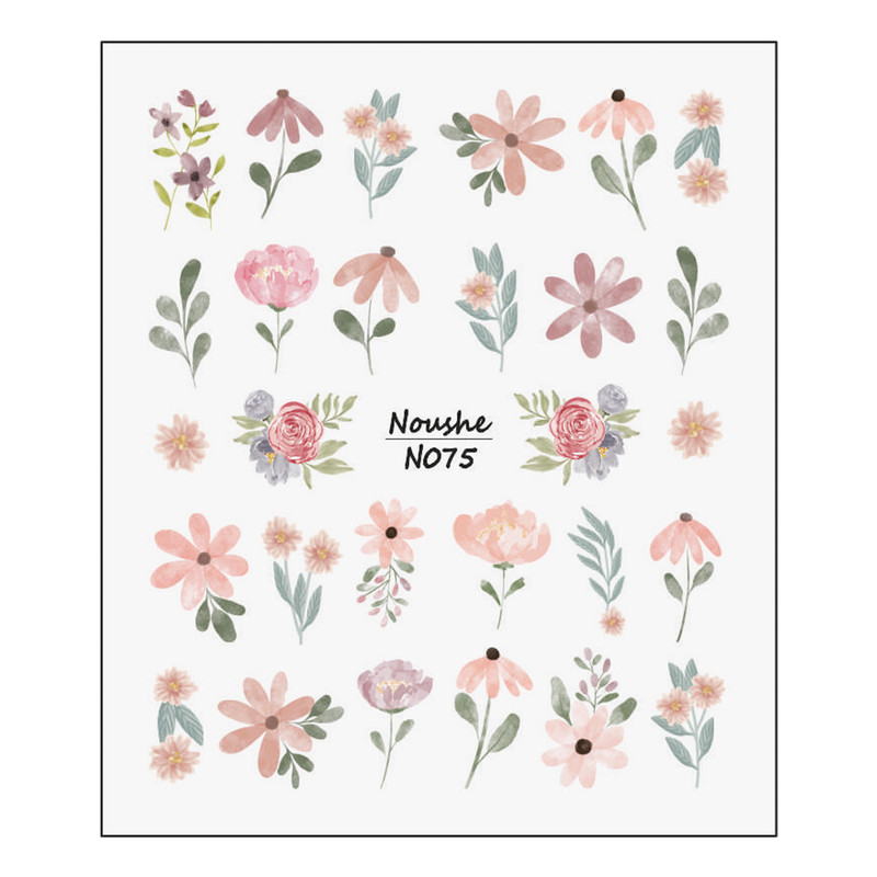 برچسب لنز ناخن مدل گلچین کد N066-099 مجموعه 25 عددی