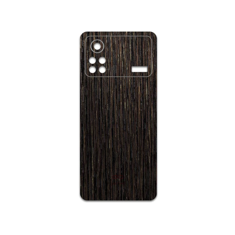 برچسب پوششی ماهوت مدل Dark-Gold-Stripes-Wood مناسب برای گوشی موبایل شیائومی Poco X4 Pro 5G