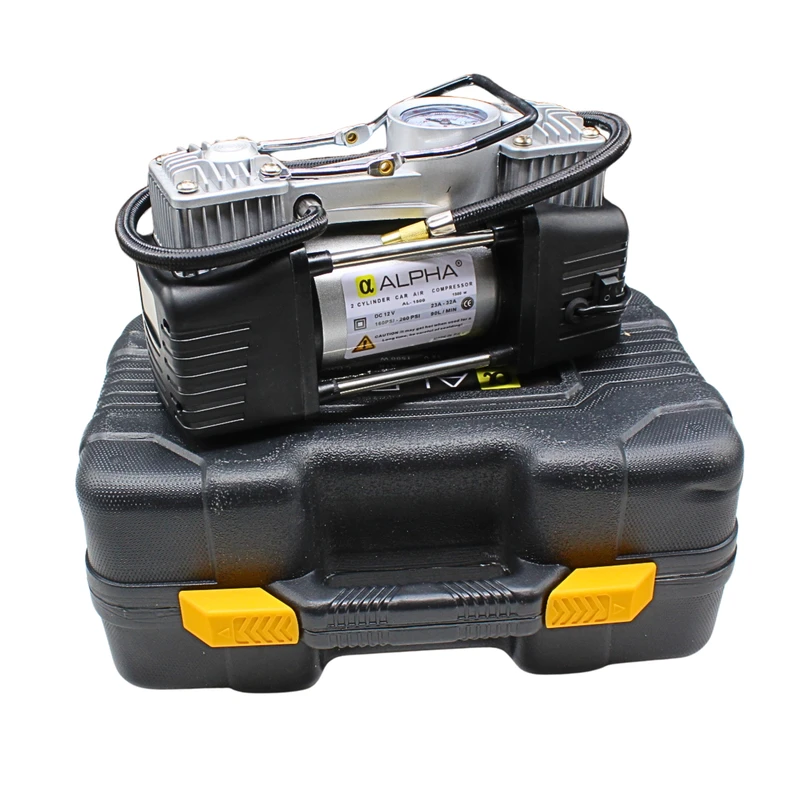 عکس شماره 11 : کمپرسور هوا فندکی دوسیلندر حرفه ای 1500 وات آلفا مدل al-1500 مجموعه 10عددی