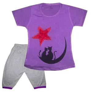 ست تی شرت آستین کوتاه و شلوارک دخترانه تروسکان مدل STARE