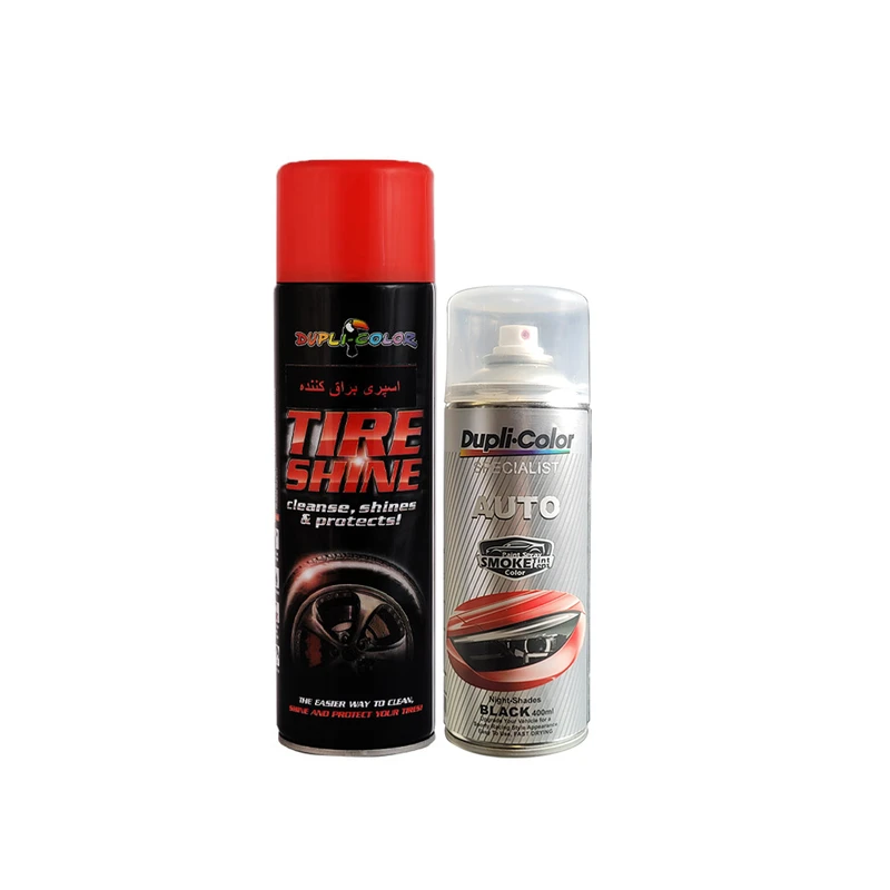 واکس محافظ و براق کننده لاستیک و چراغ دودی دوپلی کالر مدل shine2 حجم 500 میلی لیتر