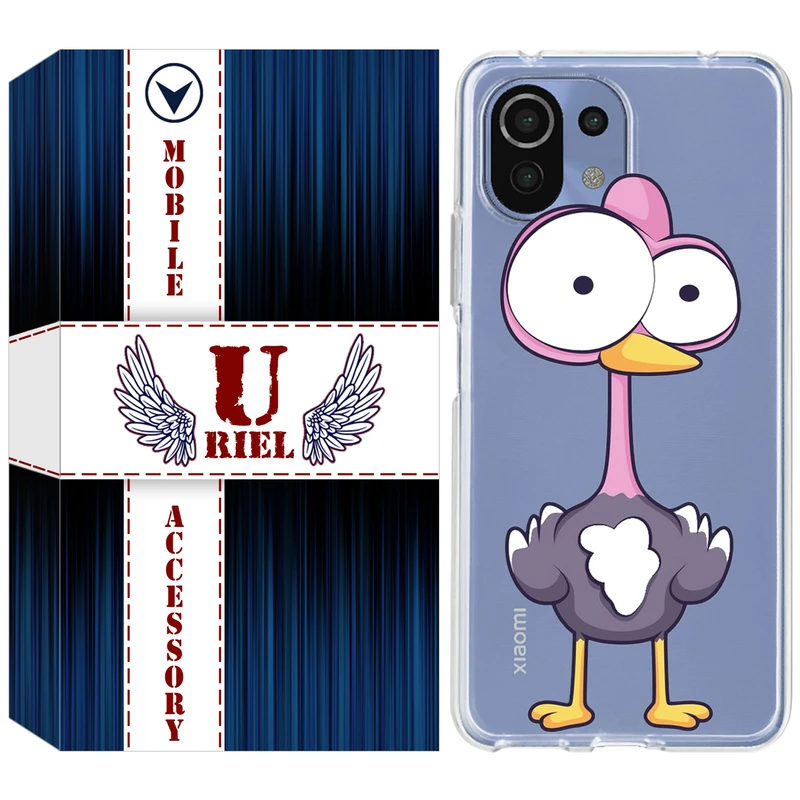 کاور یوریل مدل Clear کد 43 طرح شترمرغ مناسب برای گوشی موبایل شیائومی Mi 11 Lite / 11 Lite 5G NE