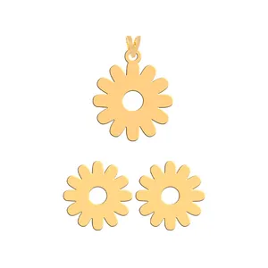 نیم ست طلا 18 عیار زنانه فرشته طرح گل WHSL-000218
