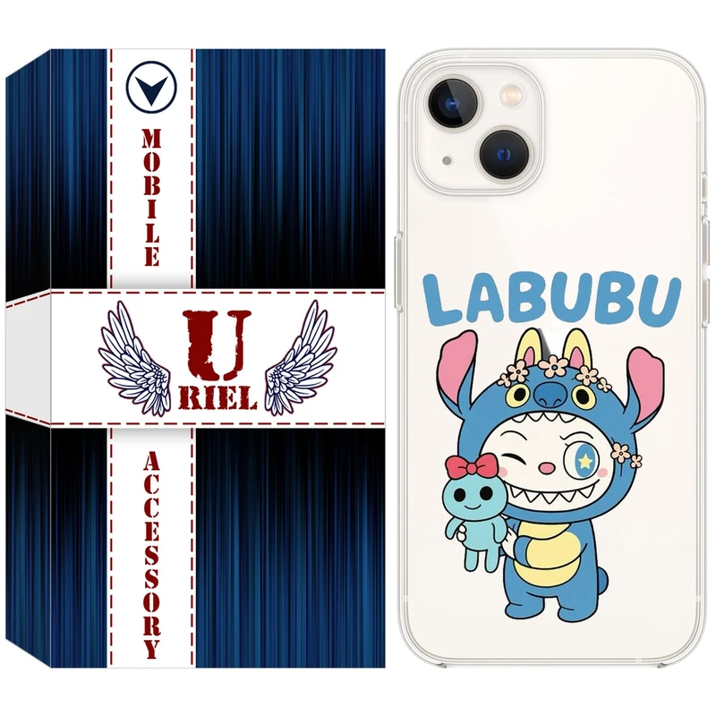 کاور یوریل مدل Clear کد 112 طرح لبوبو Labubu مناسب برای گوشی موبایل اپل iPhone 13