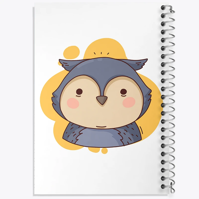 دفتر شطرنجی 50 برگ خندالو مدل جغد حیوانات بامزه کد 37172