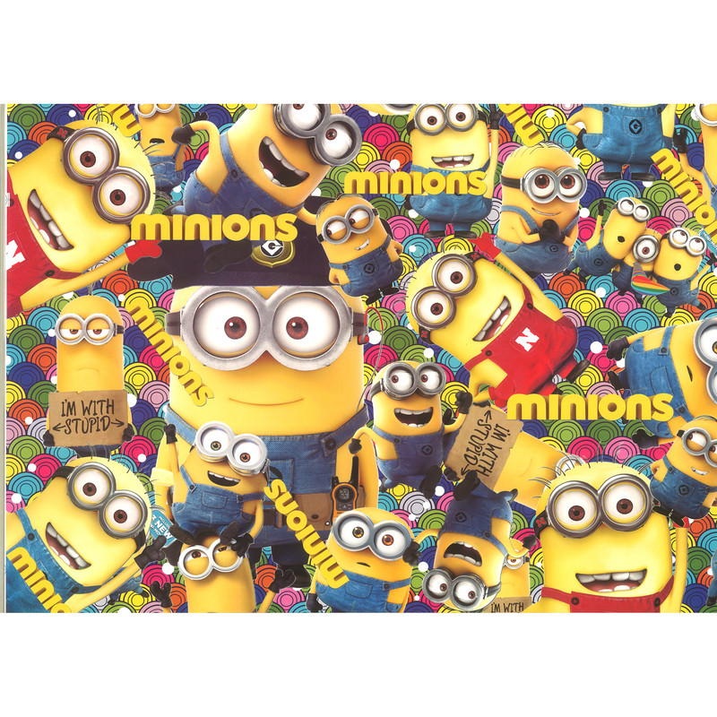 کاغذ کادو مدل مینیون بسته 3 عددی