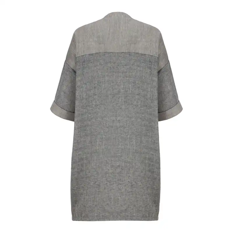 مانتو زنانه سرژه مدل 216577 رنگ طوسی روشن