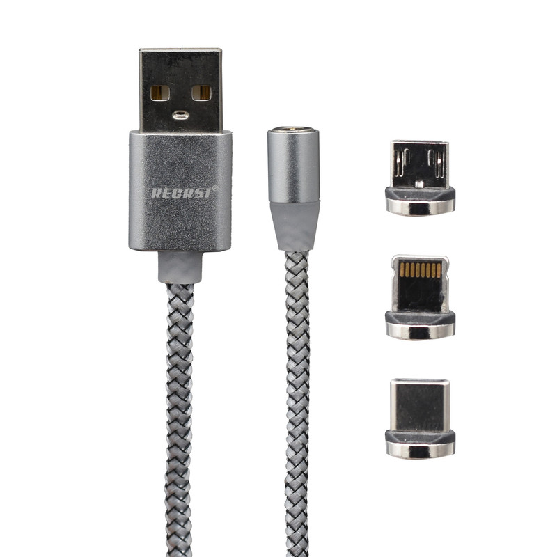 کابل تبدیل مغناطیسی USB به لایتنینگ/ MicroUSB / USB-C مدل CA-27 طول 1 متر