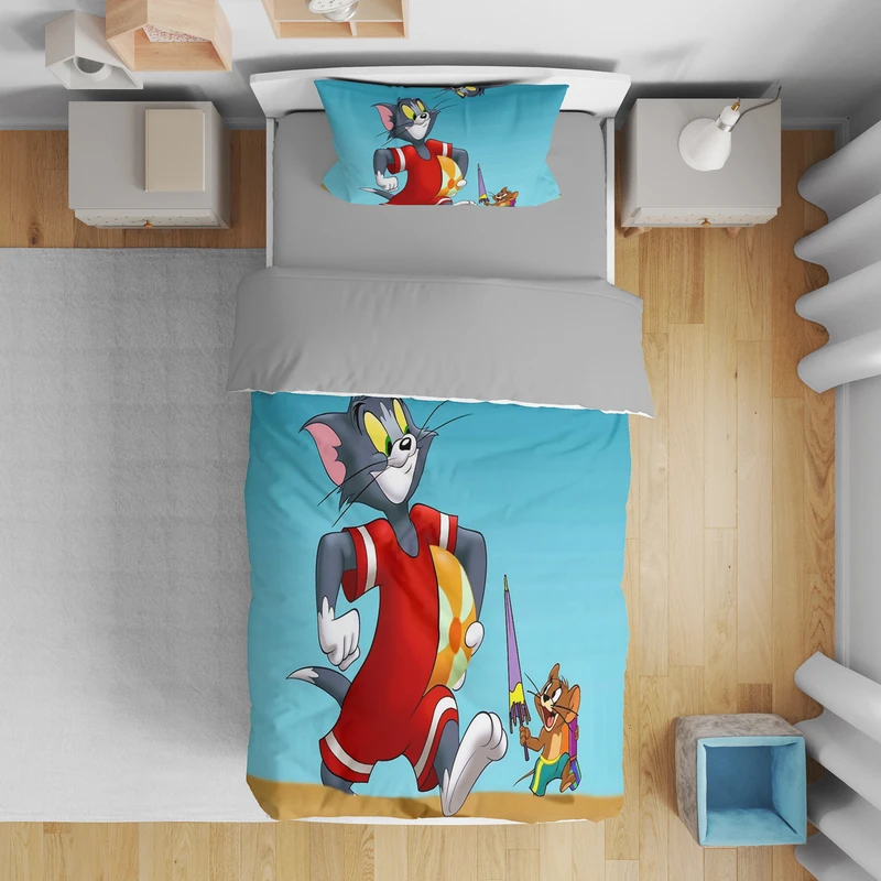 سرویس روتختی مدل تام و جری کد 4739 تک نفره 5 تکه