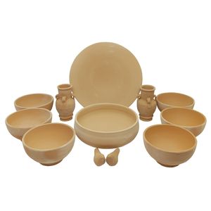 نقد و بررسی ست 12 تکه هفت سین سفالی خام مدل گرد کد H1003 توسط خریداران