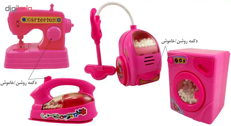 اسباب بازی لوازم خانگی کودک درج تویز مدل Funny Wiring بسته 4 عددی