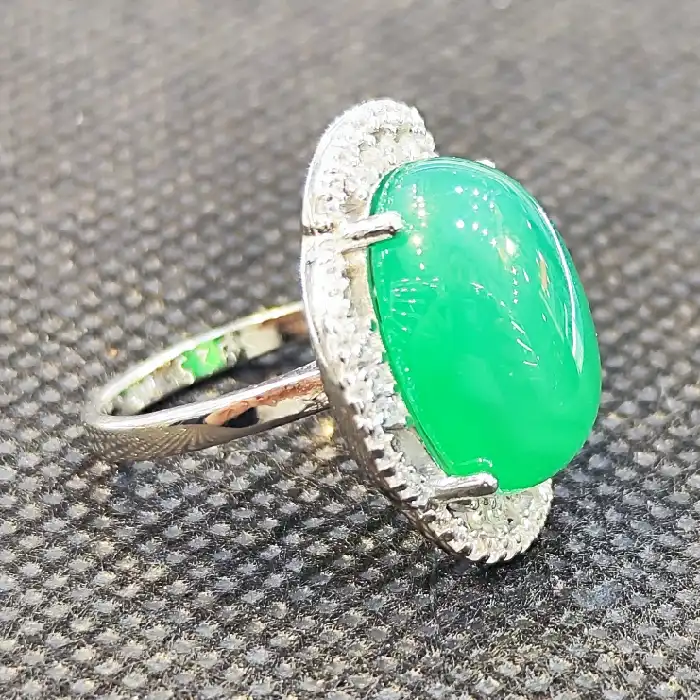 انگشتر نقره زنانه مدل سنگ عقیق خراسان کد 330