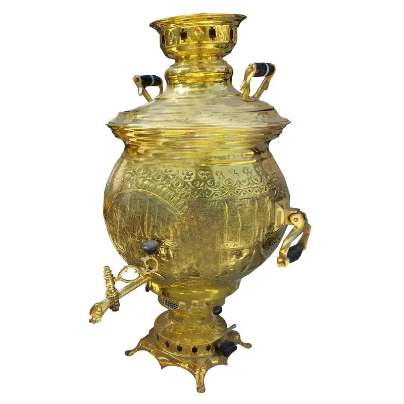 سماور برنجی مدل قلمزنی کد 251204