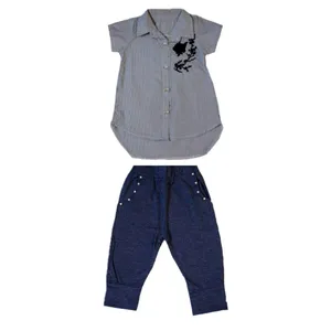 ست شومیز و شلوار دخترانه مدل گلدار کد 0133