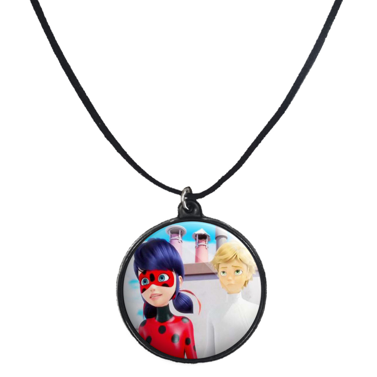 گردنبند پرمانه طرح کفشدوزکی کد pmb.1305مدل دو طرفه