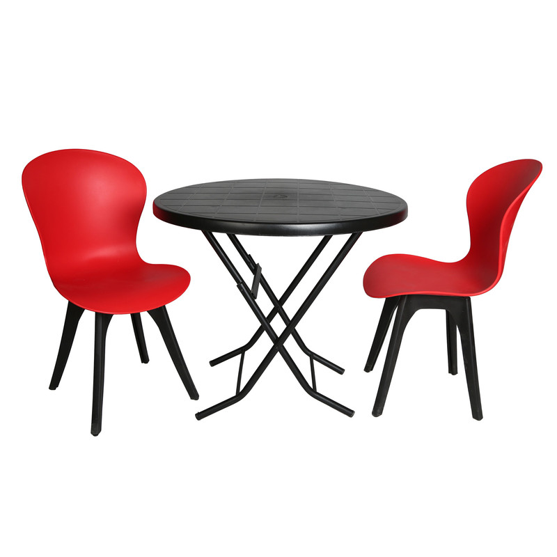 میز و صندلی ناهارخوری دو نفره مدل ماهلین فایبرگلاس پایه پلاستیکی TGM