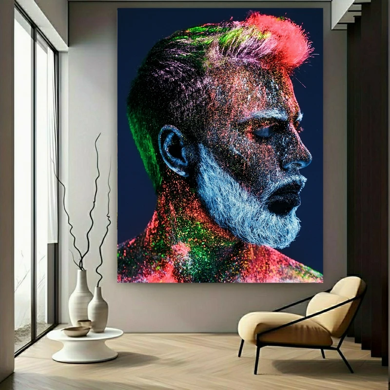  پوستر پارچه ایی طرح آرایشگاه مردانه مدل شاین شب رنگ کد N196