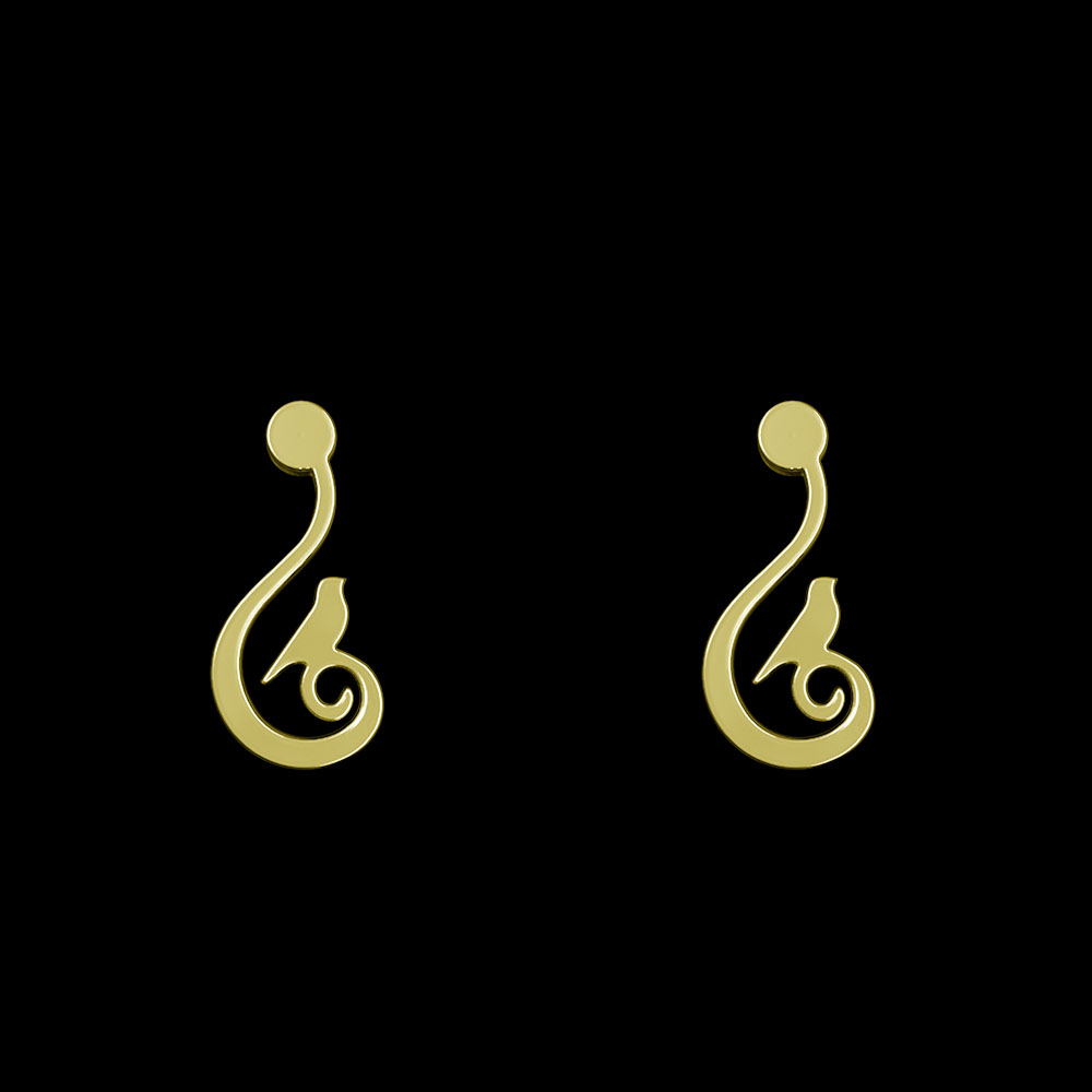 گوشواره طلا 18 عیار زنانه مدوپد مدل گنجشک کد GA1-13746