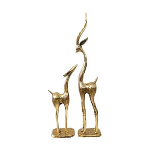  مجسمه برنجی مدل غزال کد H-1185 مجموعه 2 عددی