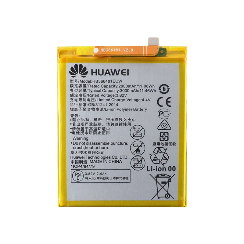 باتری موبایل مدل HB366481ECW ظرفیت 3000 میلی آمپر ساعت مناسب برای گوشی موبایل آنر 8