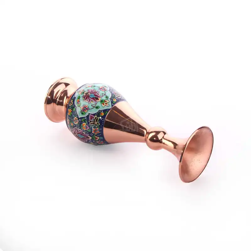 گلدان مس و پرداز آرانیک مدل 25 سانت طرح ختایی کد 1015700021