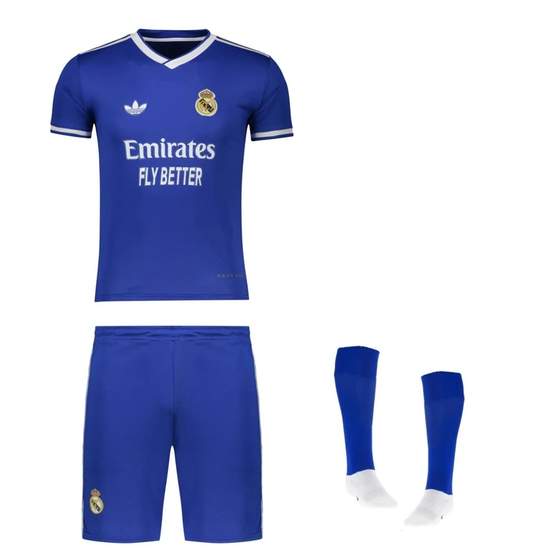 ست 3 تکه لباس ورزشی پسرانه مدل سوم رئال مادرید طرح امباپه 