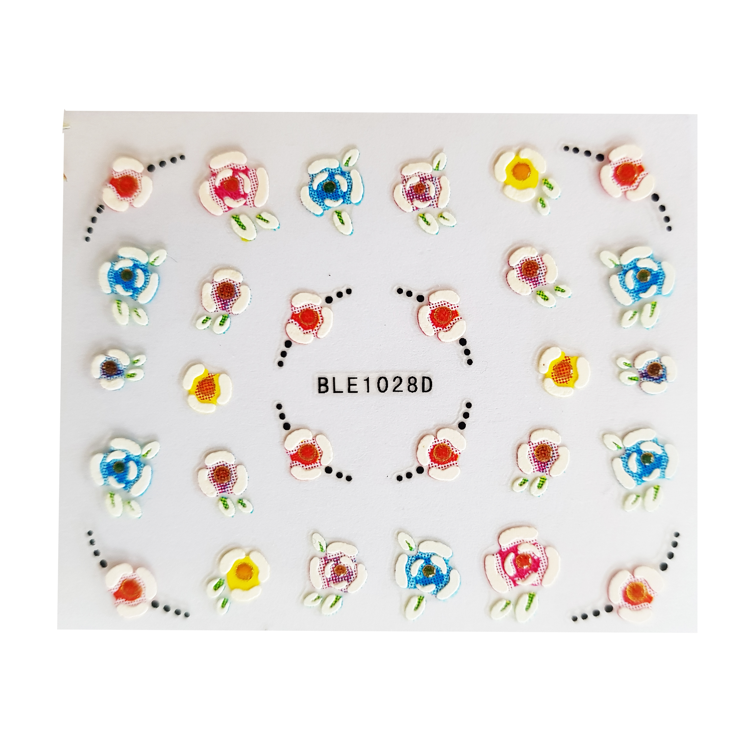 برچسب  ناخن  بی ال ای طرح گل مدل RS6