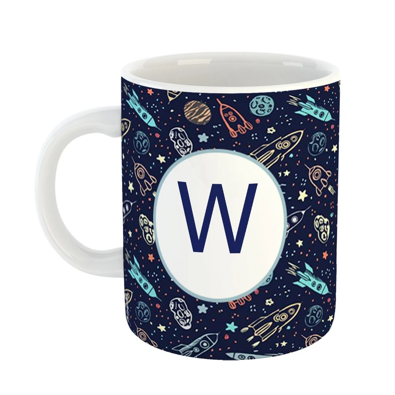 ماگ پادآفرین مدل فانتزی طرح حرف W کد 16