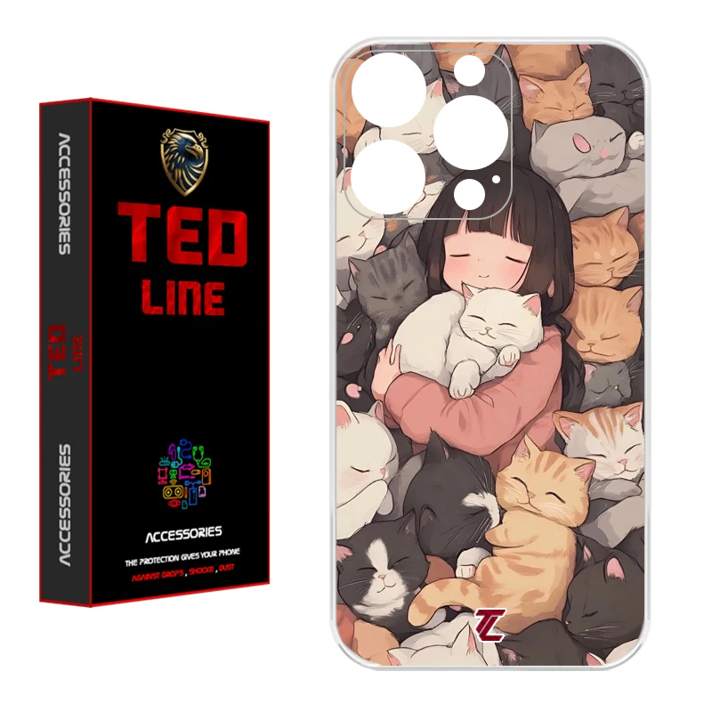 کاور تدلاین طرح گربه کد 1171 مناسب برای گوشی موبایل اپل Iphone 15 Pro Max
