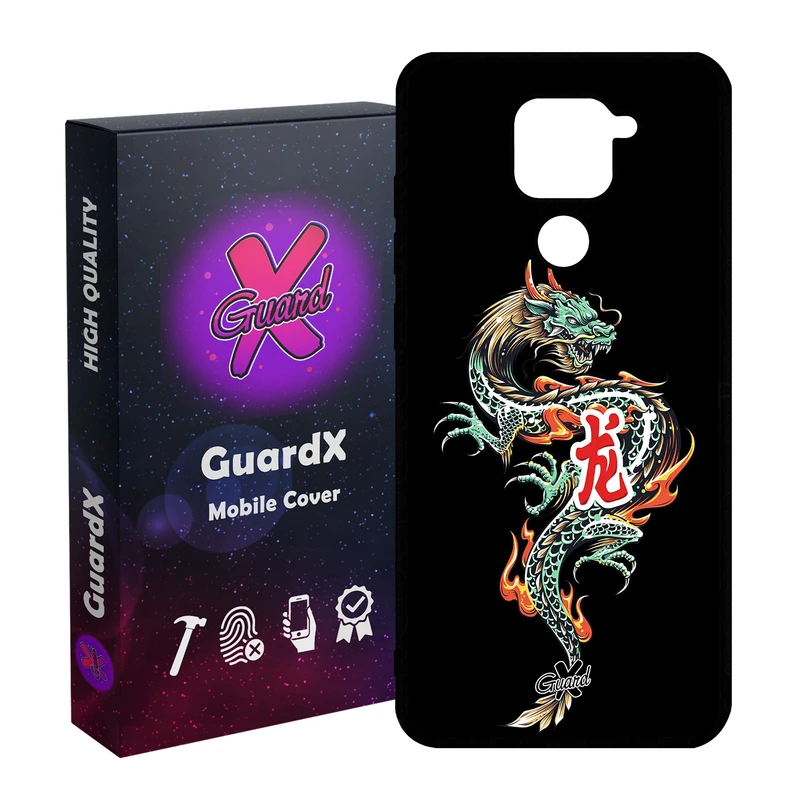 کاور گارد ایکس طرح Dragon مدل Glass10296 مناسب برای گوشی موبایل شیائومی Redmi Note 9