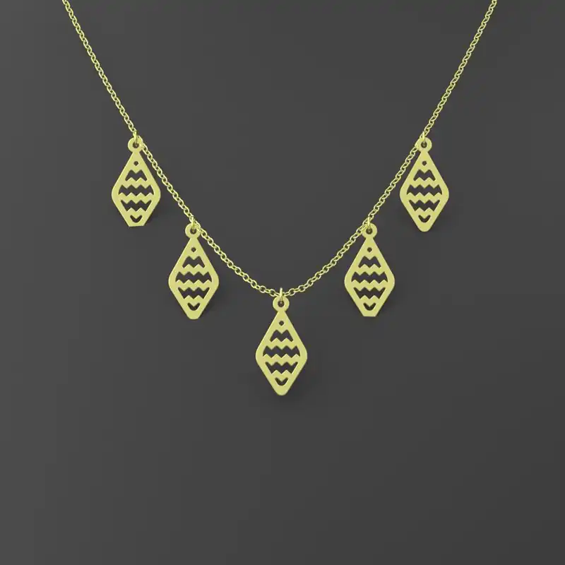 گردنبند طلا 18 عیار زنانه مدوپد مدل لوزی کد RNA11299