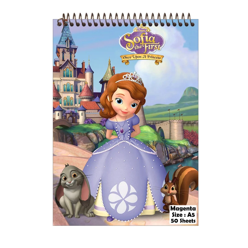 دفتر نقاشی 50 برگ مجنتا طرح سوفیا کد 0055