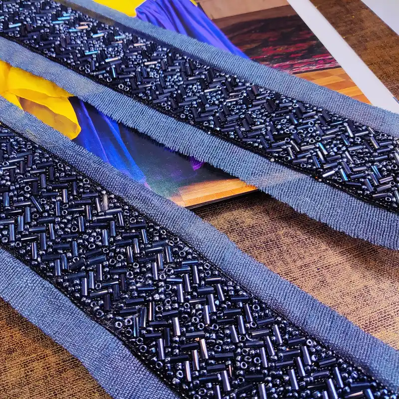 نوار یراق مدل منجوق و پولک C_2 طول 1 متر