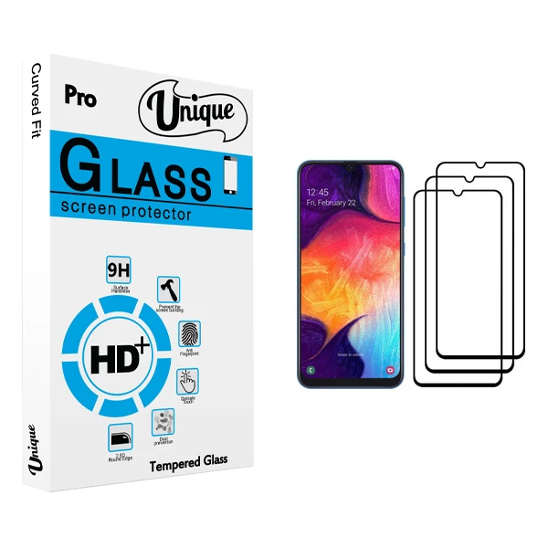 محافظ صفحه نمایش يونيک مدل +Clear مناسب برای گوشی موبایل سامسونگ Galaxy A50 بسته سه عددی