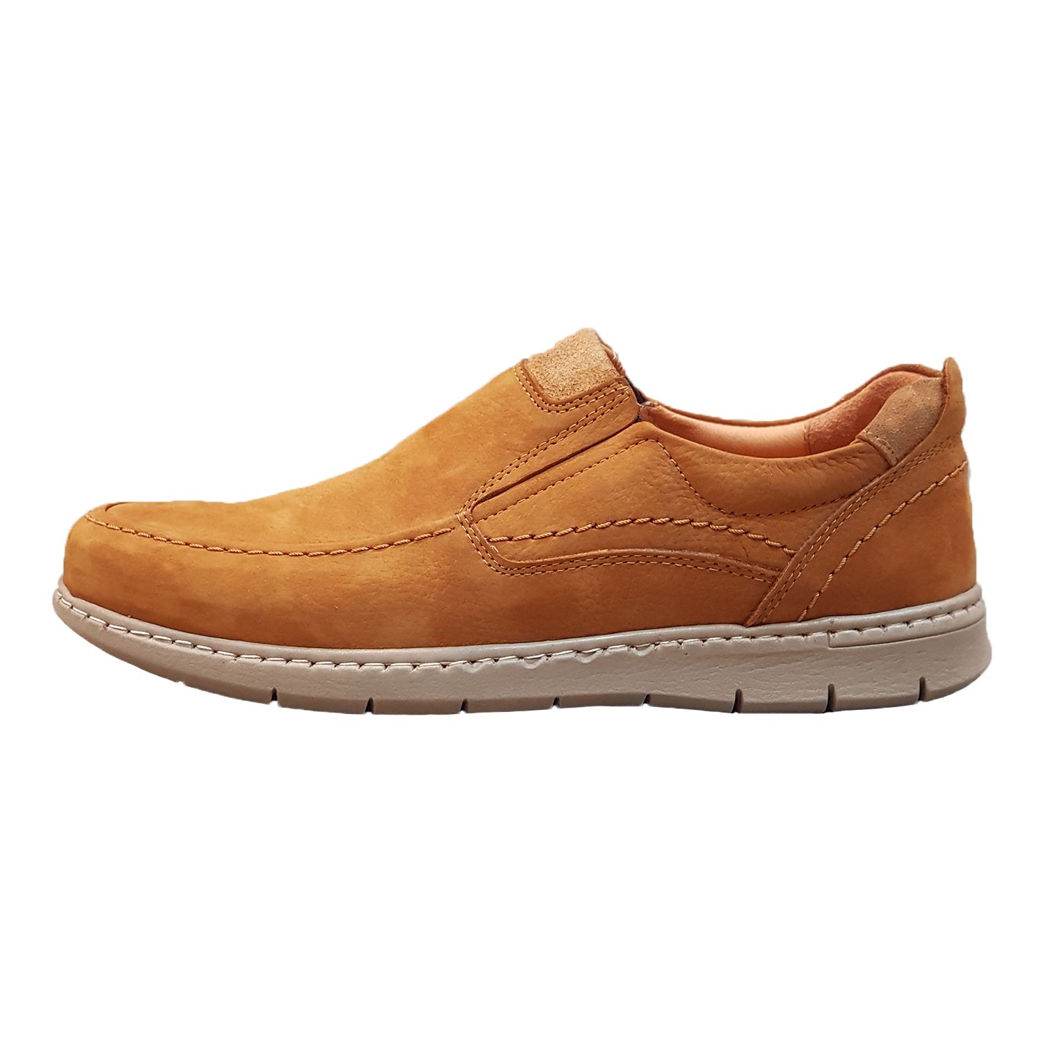 کفش روزمره مردانه مدل چرم طبیعی کد 00135t.k رنگ عسلی