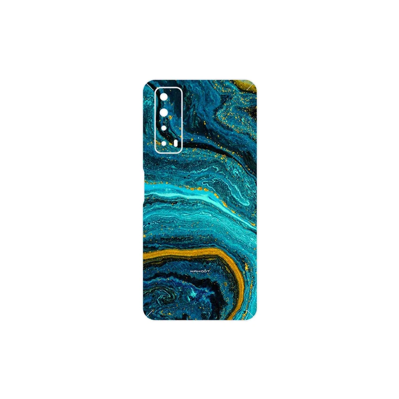 برچسب پوششی ماهوت مدل Turquoise marblewith golden streaks مناسب برای گوشی موبایل هوآوی Y7a