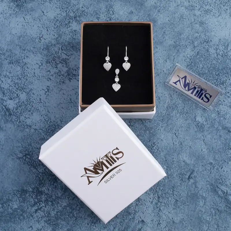 نیم ست نقره زنانه آمیتیس مدل قلب کد AMT-N216